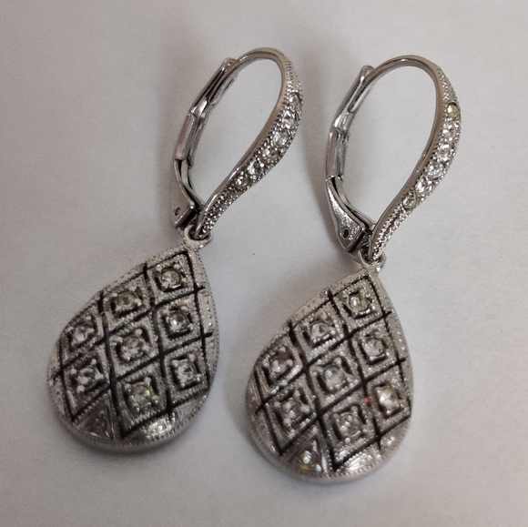 Diamante Teardrop Earrings - Picture 9 of 11